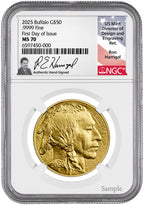 2025 1 oz Gold Buffalo First Day of Issue NGC MS70 Ron Harrigal