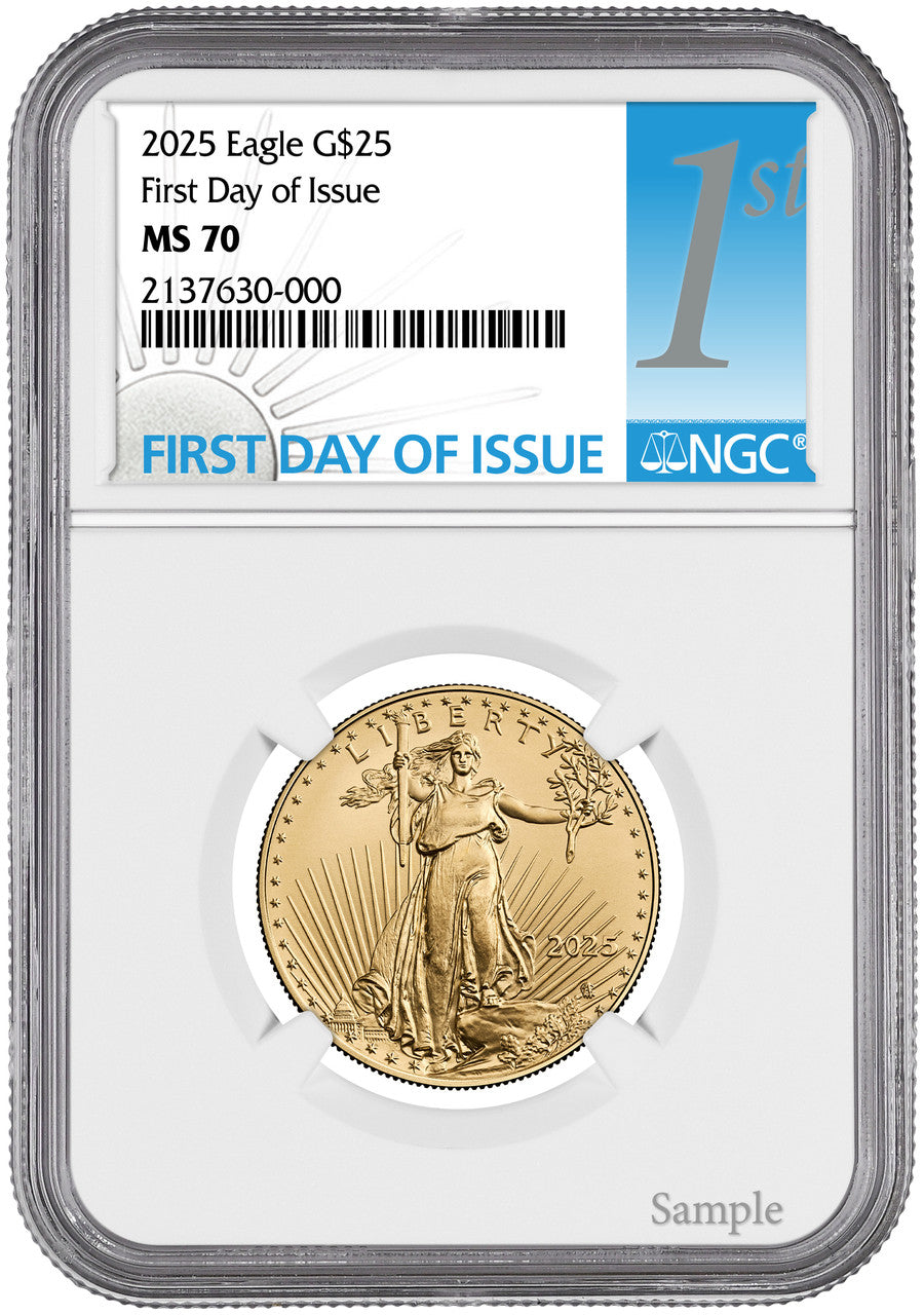 2025 1/2 oz Gold Eagle First Day of Issue NGC MS70