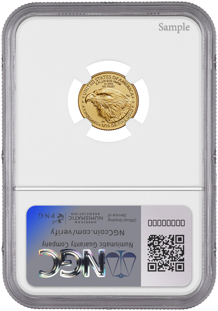 2025 1/10 oz American Gold Eagle First Day of Issue NGC MS70