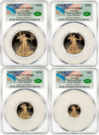2025-W Proof Gold Eagle 4-Coin Set AD CAC PR70DCAM Founders
