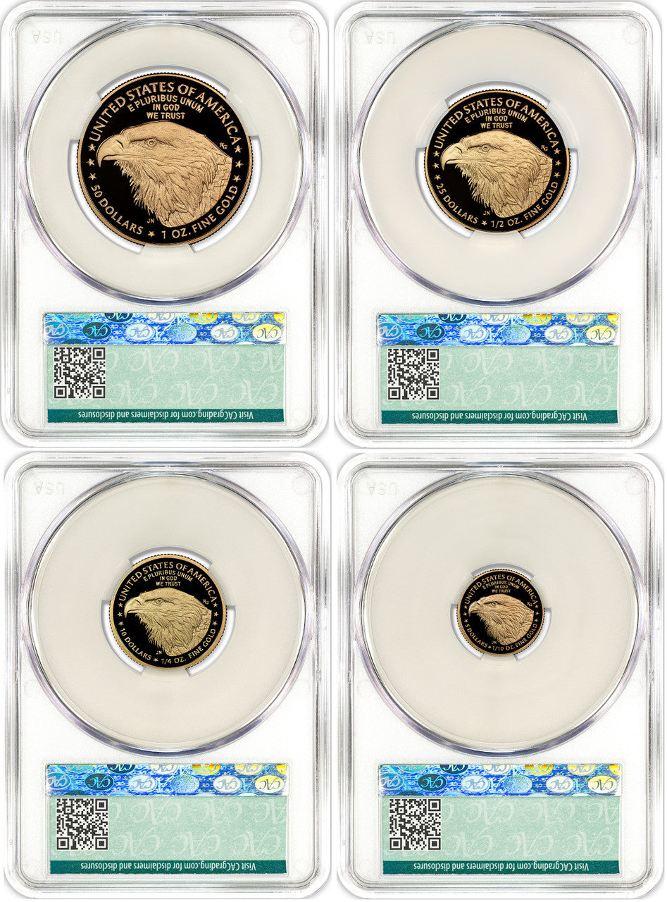 2025-W Proof Gold Eagle 4-Coin Set AD CAC PR70DCAM