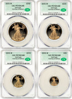 2025-W Proof Gold Eagle 4-Coin Set FDD CAC PR70 Deep Cameo