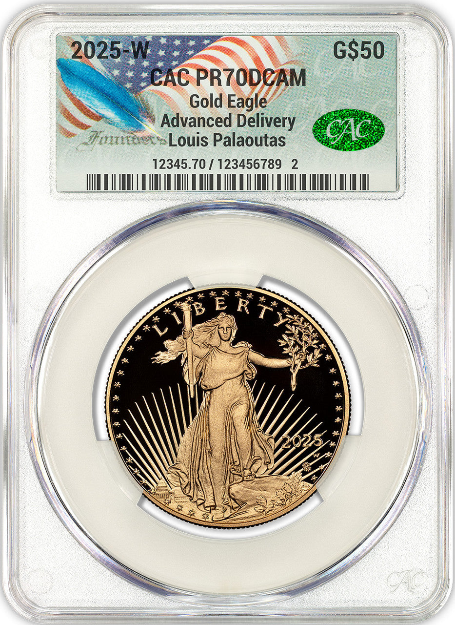 2025-W $50 Gold Eagle AD Founders CAC PR70 DCAM