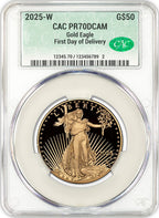 2025-W $50 Gold Eagle FDD CAC PR70 Deep Cameo