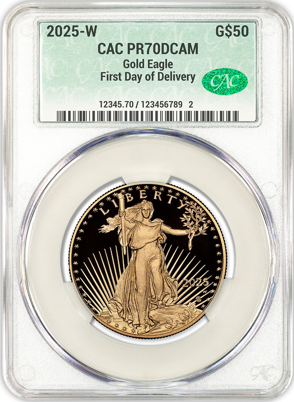 2025-W $50 Gold Eagle FDD CAC PR70 Deep Cameo