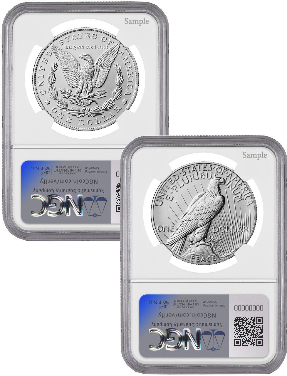 2025 Morgan and Peace Silver Dollar 2pc Set FDI NGC MS70