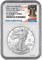 2025-P Silver Eagle 250th Anniv U.S. Marine Privy FDI NGC PF70