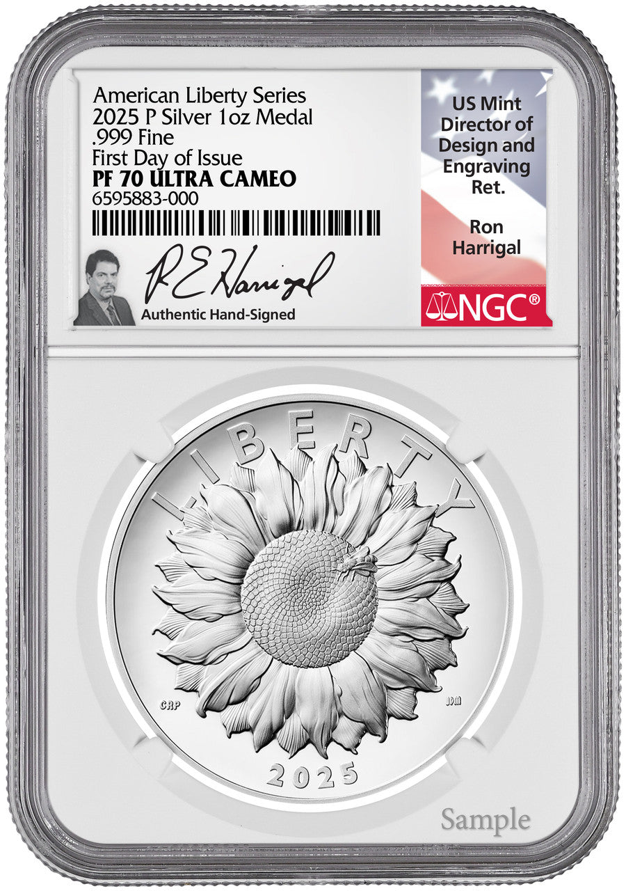 2025-P American Liberty Series Silver Medal FDI NGC PF70 Harrigal