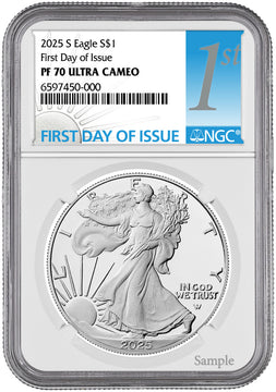 2025-S Silver Eagle First Day of Issue NGC PF70UCAM