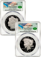2025-S Morgan and Peace Silver Dollar 2pc Set AD CAC PR70 Founders