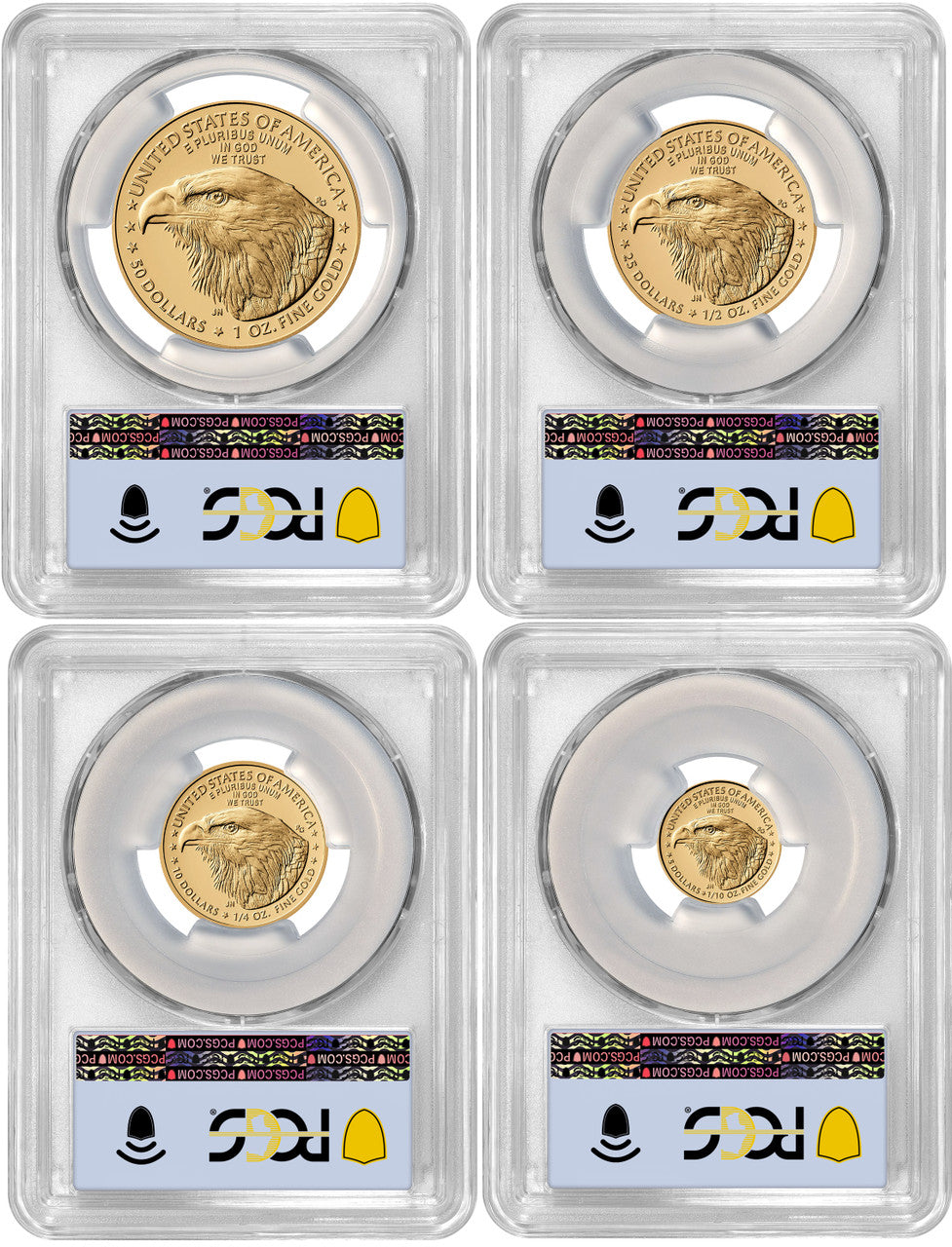 2025-W Proof Gold Eagle 4-Coin Set FDI PCGS PR70 Deep Cameo