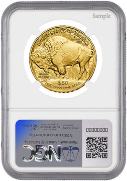2025-W $50 Proof Gold Buffalo First Day of Issue 1st Label NGC PF70