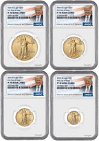 2025-W Proof Gold Eagle 4-Coin Set FDI NGC PF70UCAM Trump