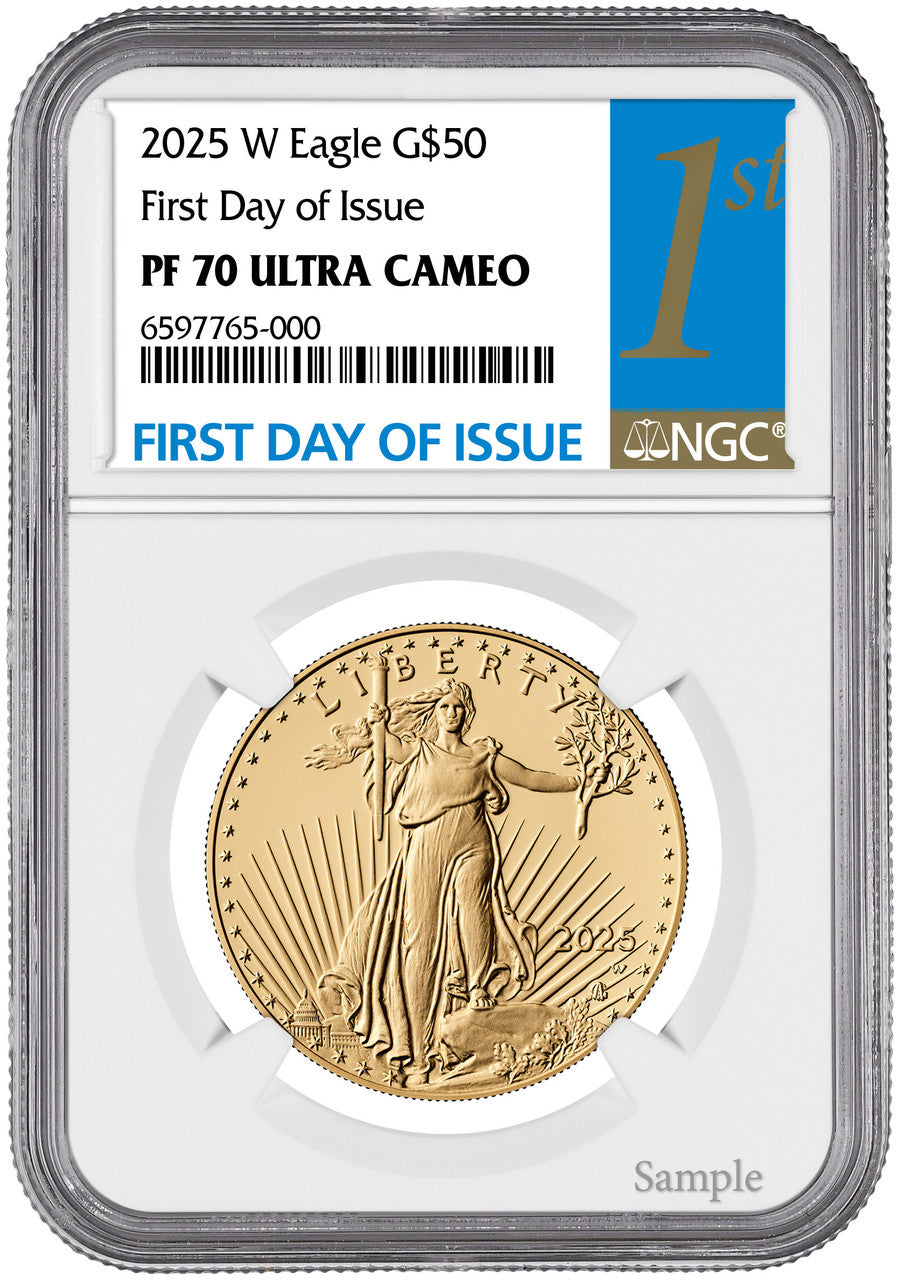 2025-W 1 oz  Gold Eagle FDI NGC PF70 Ultra Cameo