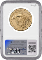 2025 W $50 Burnished Gold Eagle FDI NGC MS70 Ron Harrigal Signed