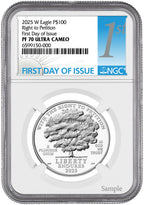 2025-W $100 Platinum Eagle Right To Petition FDI NGC PF70