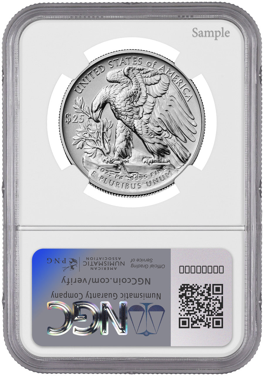 2025-W $25 Palladium High Relief Reverse Proof AR NGC PF70 Harrigal