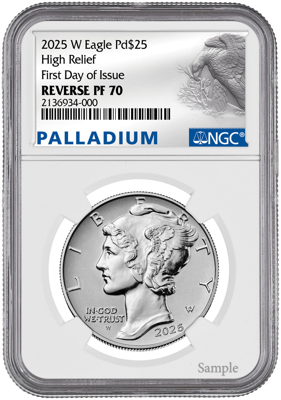 2025-W $25 Palladium High Relief Reverse Proof FDI NGC PF70
