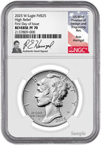 2025-W $25 Palladium High Relief Reverse Proof FDI NGC PF70 Harrigal