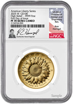 2025-W American Liberty Series Gold High Relief FDI NGC PF70 Harrigal Signed