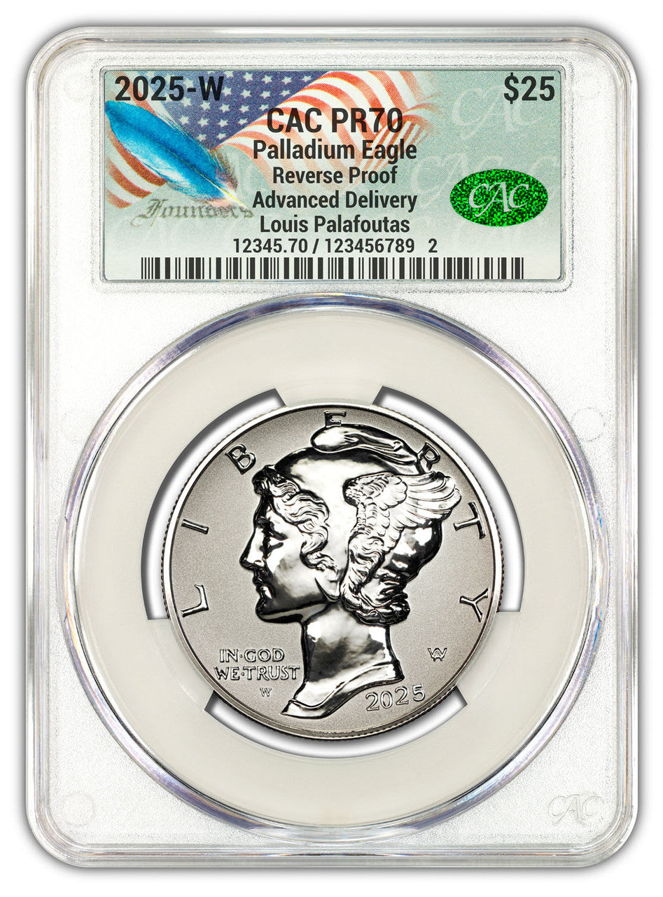 2025-W $25 Palladium High Relief Reverse Proof AD CAC PR70 Founders