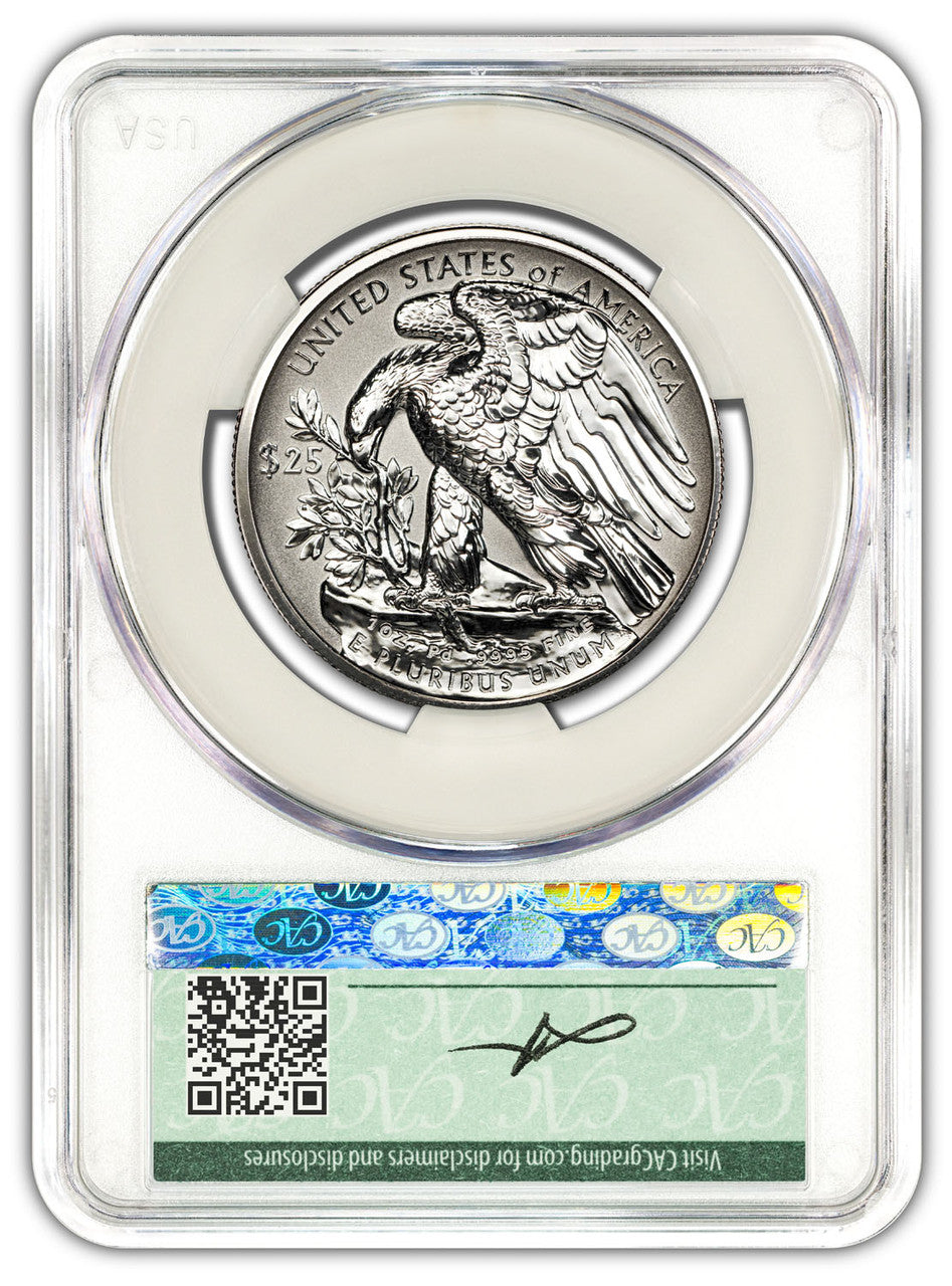 2025-W $25 Palladium High Relief Reverse Proof AD CAC PR70 Founders