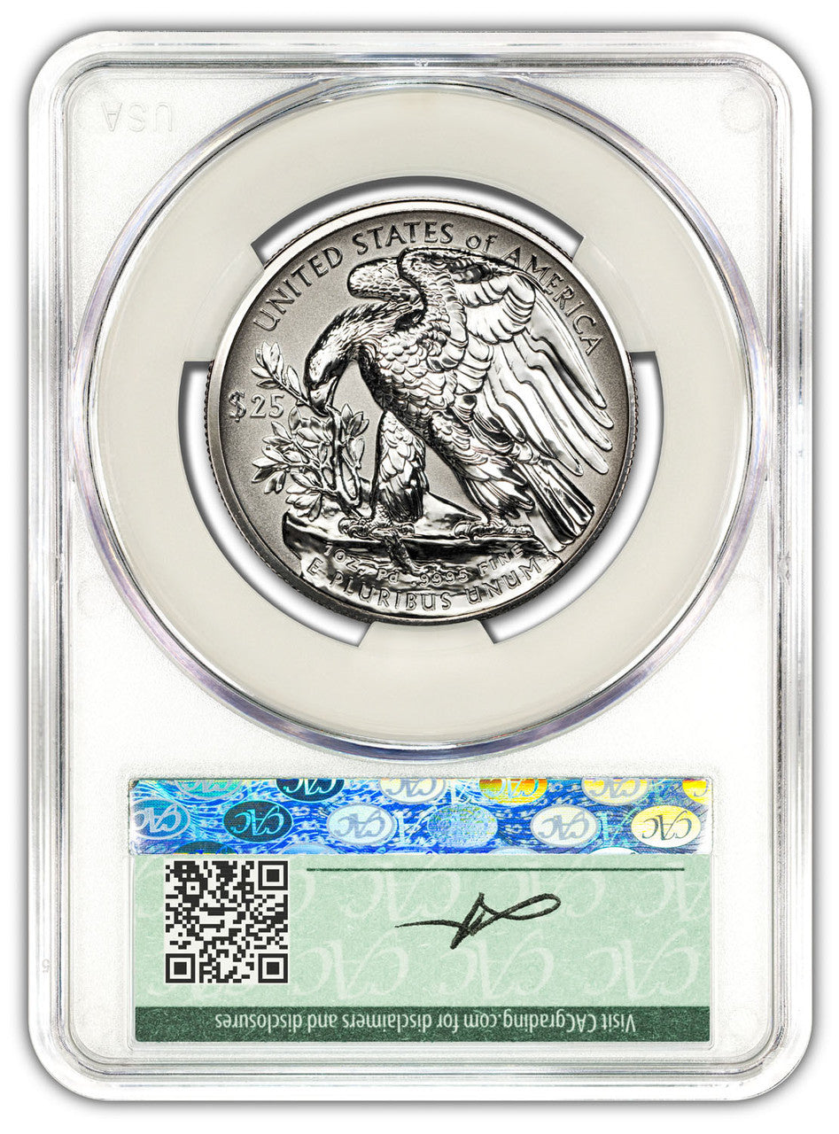 2025-W $25 Palladium High Relief Reverse Proof FDD CAC PR70 Founders