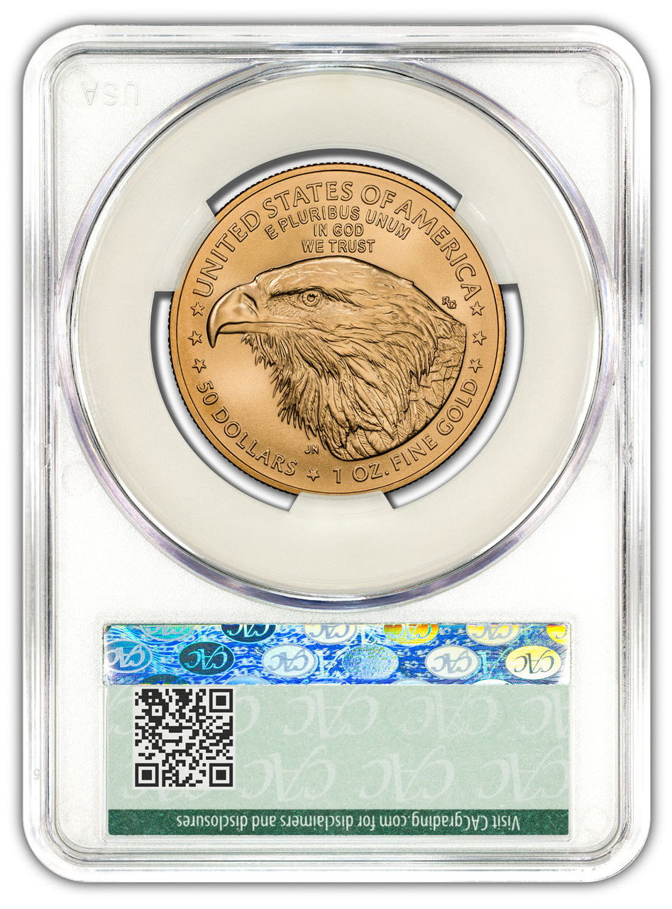 2025-W $50 1 oz Burnished Gold Eagle Advanced Delivery CAC MS70