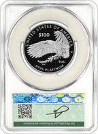 2025-W $100 Platinum Eagle Right To Petition FDD CACG PR70 Founders