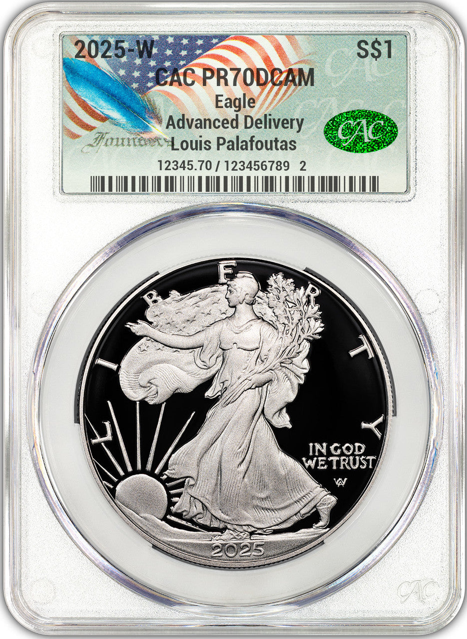 2025-W Silver Eagle Advanced Delivery Founders CAC PR70DCAM