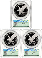 2025 250th Anniversary Army/Navy/Marine Privy Silver Eagle 3-Coin Set AD CACG Founders Label