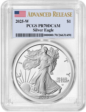 2025-W Silver Eagle Advanced Release PCGS PR70DCAM