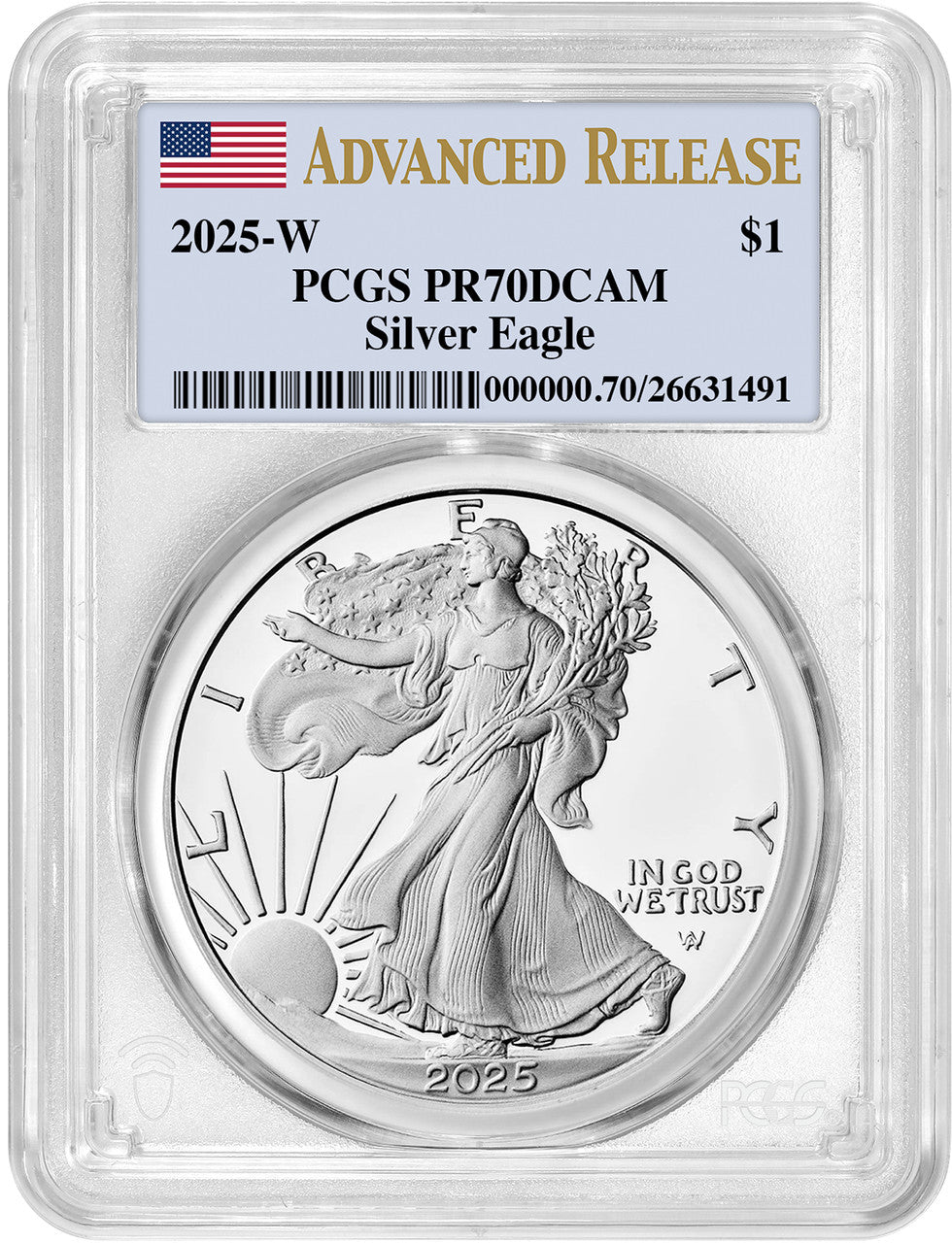 2025-W Silver Eagle Advanced Release PCGS PR70DCAM
