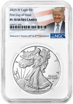 2025-W Silver Eagle FDI NGC PF70 Ultra Cameo Trump Label