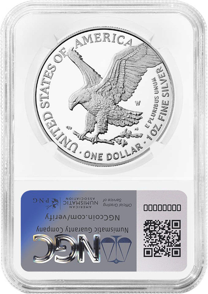 2025-W Silver Eagle FDI NGC PF70 Ultra Cameo Trump Label
