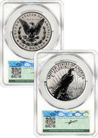 2025-S Morgan Peace Silver Dollar 2pc Reverse Proof PR70 Set AD CAC Founders