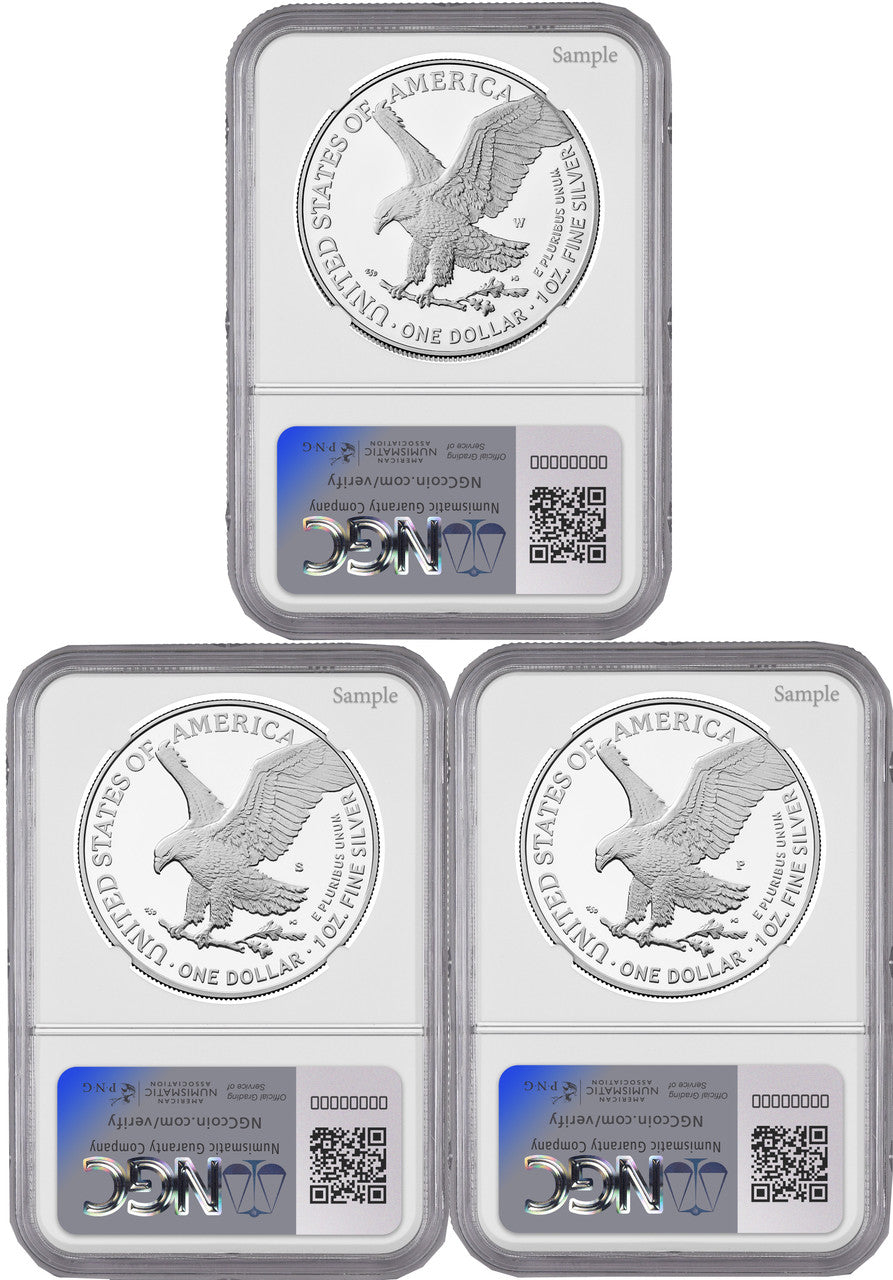 2025 250th Anniversary Armed Forces Privy Silver Eagle 3-Coin Set AR NGC  PF70 Harrigal