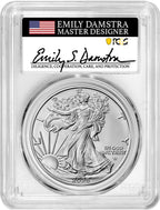 2025-W Burnished Silver Eagle Advanced Release PCGS SP70 Damstra Signed