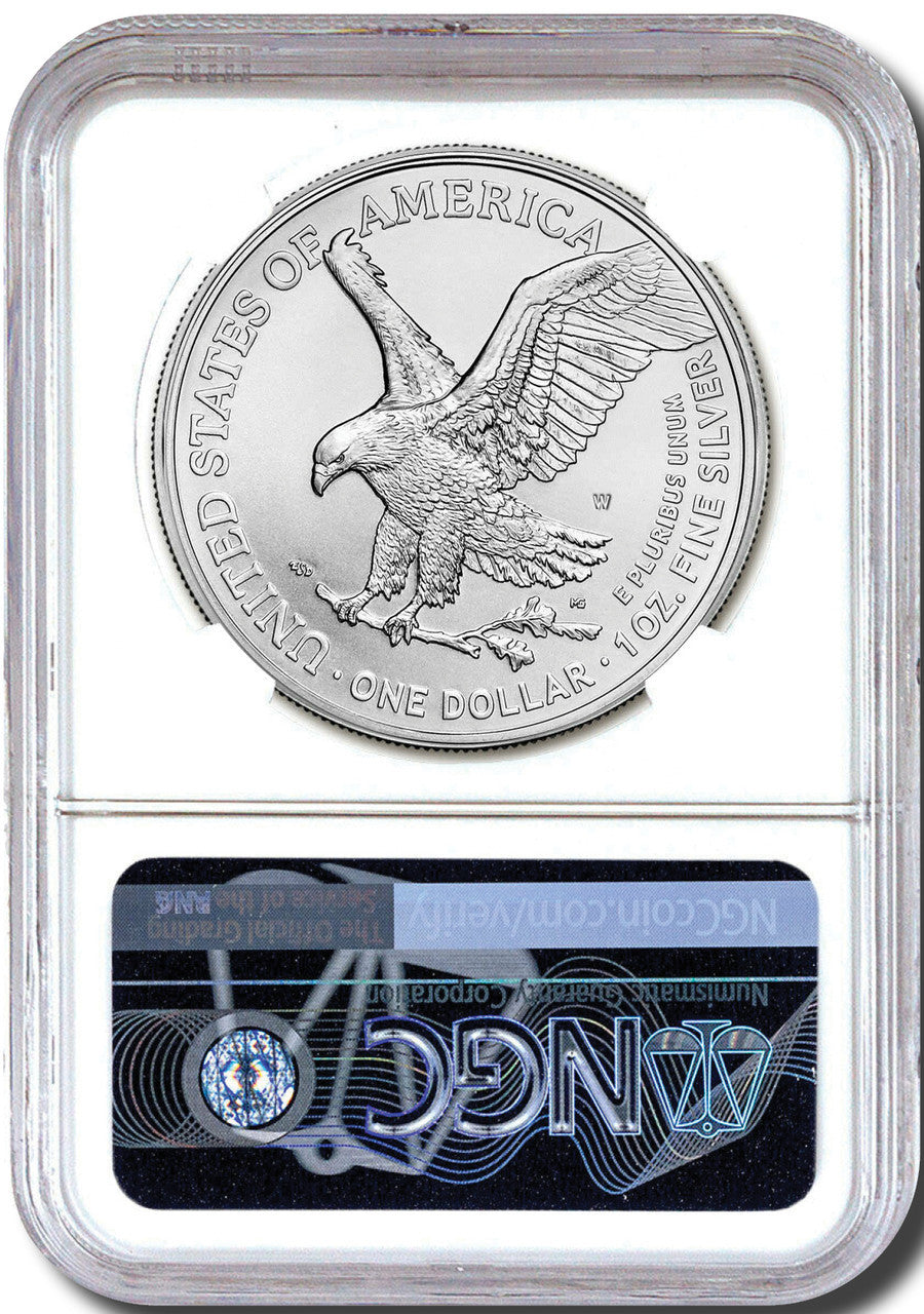 2025 W Burnished Silver Eagle FDI NGC SP70 Gaudioso Signed