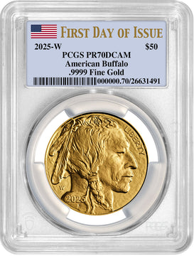 2025-W $50 Proof Gold Buffalo First Day of Issue PCGS PR70