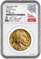 2026 1 oz Gold Buffalo First Day of Issue NGC MS70 Ron Harrigal