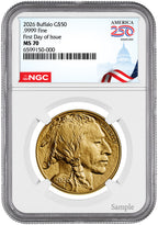 2026 1 oz Gold Buffalo 250 Label First Day of Issue NGC MS70