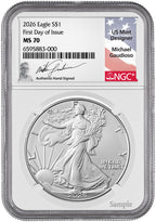 2026 American Silver Eagle First Day of Issue NGC MS70 Gaudioso