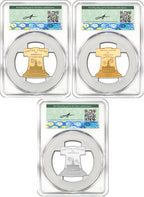 2026-P Freedom Ringing Liberty Bell 3-Coin Set FDD CAC PR70 Founders