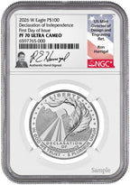 2026-W $100 Platinum Eagle Declaration of Independence FDI NGC PF70 Harrigal