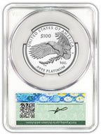 2026-W $100 Platinum Eagle Charters of Freedom FDD CAC PR70 Founders