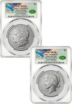 2026-W Morgan and Peace Dollar Enhanced 2-Coin Set CAC MS70 FDD Founders Label
