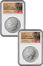 2026-W Morgan and Peace Dollar Enhanced 2-Coin Set NGC MS70 FDI Hancock Label