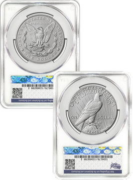 2026-W Morgan and Peace Dollar Enhanced 2-Coin Set CAC MS70 FDD Founders Label