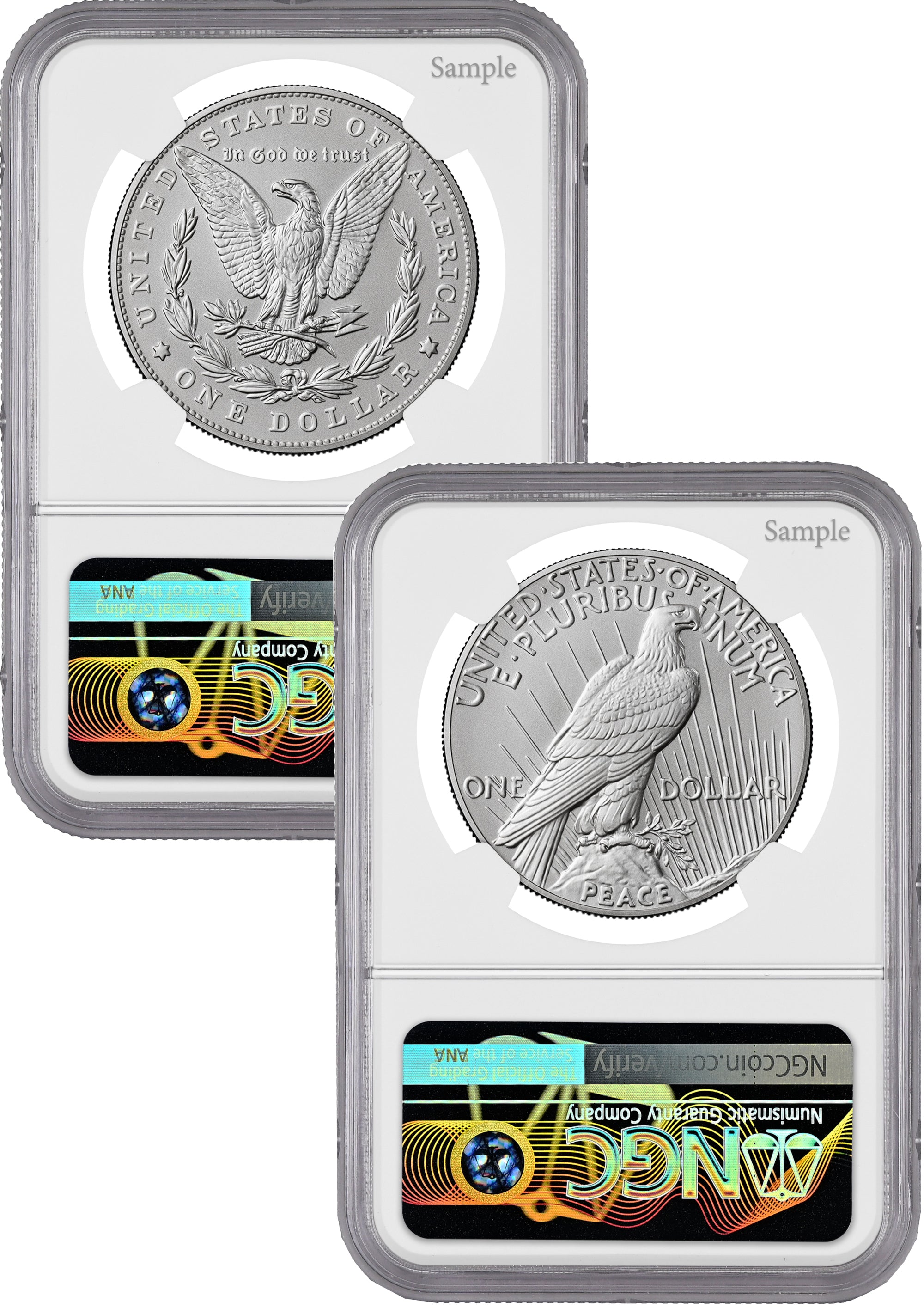 2026-W Morgan and Peace Dollar Enhanced 2-Coin Set NGC MS70 AR Congress 250 Label